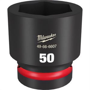 Milwaukee® 49-66-6607 ShockWave™ Impact Duty™ Socket, 1 in Hex Drive, 50 mm Standard Socket, 6 Points