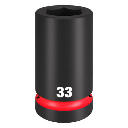 Milwaukee® 49-66-6627 ShockWave™ Impact Duty™ Deep 6-Point Socket, 1 in Drive, 33 mm