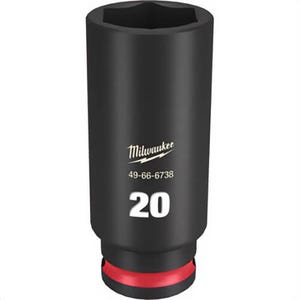 Milwaukee® 49-66-6738 ShockWave™ Impact Duty™ Socket, 3/8 in Hex Drive, 20 mm Deep Socket, 6 Points