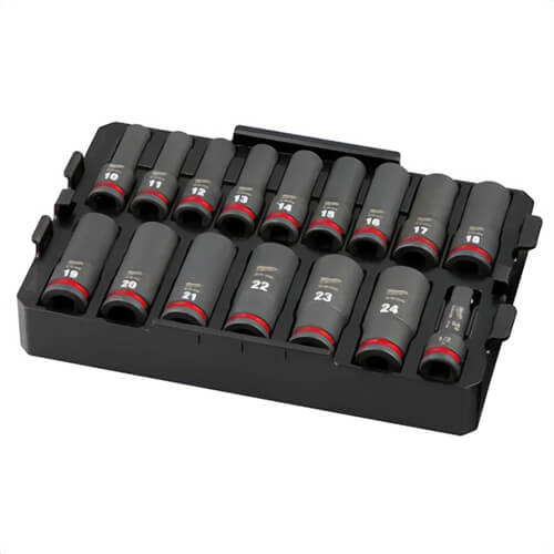 Milwaukee® 49-66-6818 49-66 Socket Tray Set, 6 Points, 15 pc