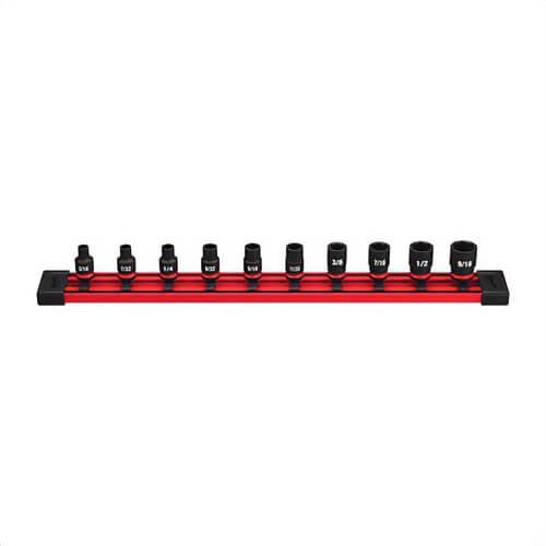 Milwaukee® 49-66-7000 ShockWave™ Impact Duty™ Standard Socket Set, ASME Specified, 6 Points, 1/4 in Drive, 10 pc