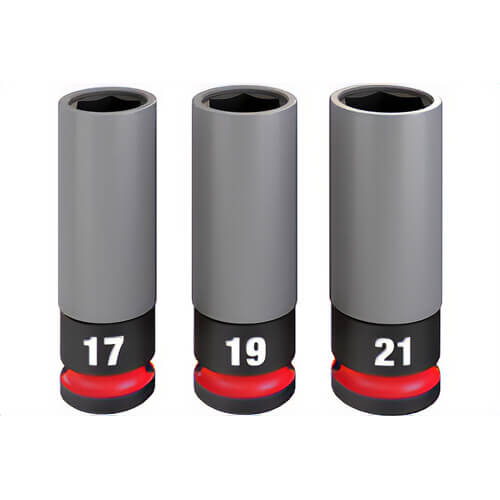 Milwaukee® 49-66-7830 Shockwave Impact Duty™ Lug Nut Wheel Socket Set, 1/2 Drive, Metric, 3 pc