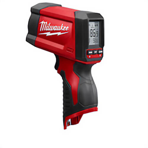 Milwaukee® 2278-20 Temp-Gun™ Infrared Thermometer, -22 to 1022°F, +/-1.8 Accuracy, 12:1 Focus Spot, 0.95 Fixed, 12V DC Li-Ion