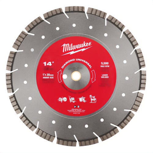 Milwaukee® 49-93-7140 Diamond Universal Segmented Turbo Blade, 14 in