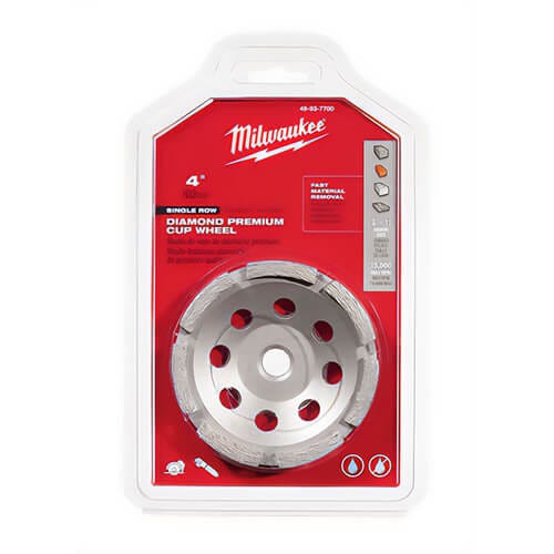Milwaukee® 49-93-7700 Single Row Diamond Cup Wheel, 4 in dia