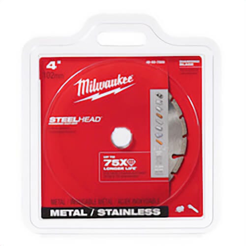 Milwaukee® SteelHead™ 49-93-7800 Segmented diamond Cut-Off Blade, 4 in dia Blade, 0.05 in W, 5/8 to 7/8 in Arbor/Shank, Dry Cutting