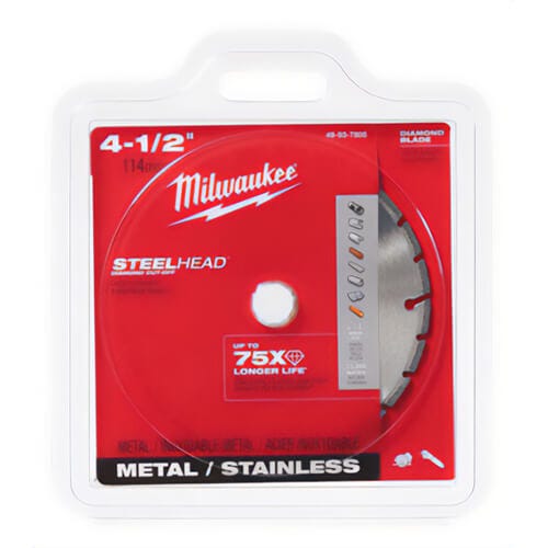 Milwaukee® SteelHead™ 49-93-7805 Segmented diamond Cut-Off Blade, 4-1/2 in dia Blade, 0.05 in W, 5/8 to 7/8 in Arbor/Shank, Dry Cutting