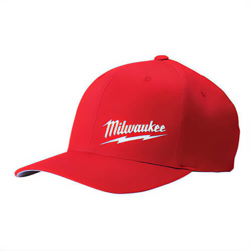 Milwaukee® 504RLXL Flexfit® Lightweight Unisex Fitted Hat, L/XL, Red, 63% Polyester, 34% Cotton, 3% Spandex