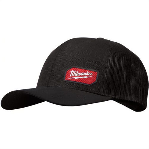 Milwaukee® 505B Gridiron™ Snapback Trucker Hat, Curved Visor, Ripstop Polyester, 3-1/2 in Crown, Black, One-Size