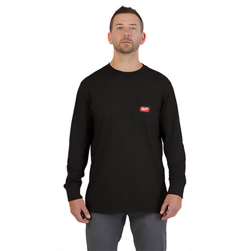 Milwaukee® 606BS Gridiron™ Pocket Long Sleeve T-Shirt, Black, S