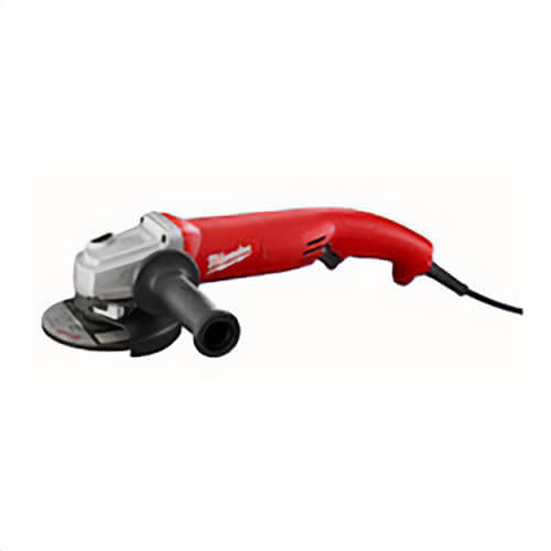 Milwaukee® 6121-31A Double Insulated Small Angle Grinder, 5 in dia Wheel, 5/8-11 Arbor/Shank, 120 VAC, Black/Red/Silver