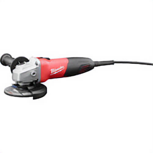 Milwaukee® 6130-33 Double Insulated Small Angle Grinder, 4-1/2 in dia Wheel, 5/8-11 Arbor/Shank, 120 VAC, Black/Red