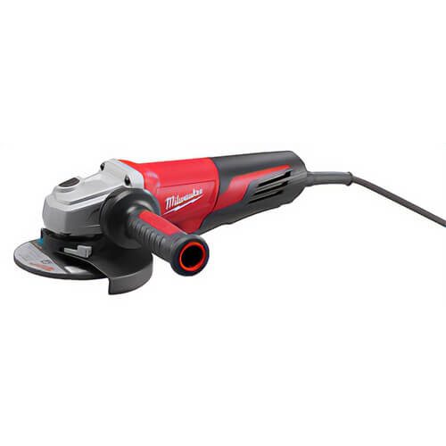 Milwaukee® 6161-30 Double Insulated Small Angle Grinder, 6 in dia Wheel, 5/8-11 Arbor/Shank, 120 VAC, Black/Red