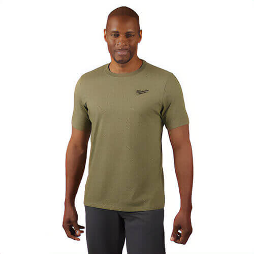 Milwaukee® 603GNXL Breathable Lightweight Short Sleeve Hybrid T-Shirt, Men's, XL, Green, 13 in L