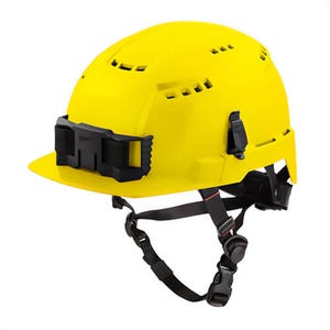 Milwaukee® 48-73-1322 Adjustable Front Brim Safety Helmet, Lexan™ Polycarbonate, Padded Suspension, Class C, Yellow