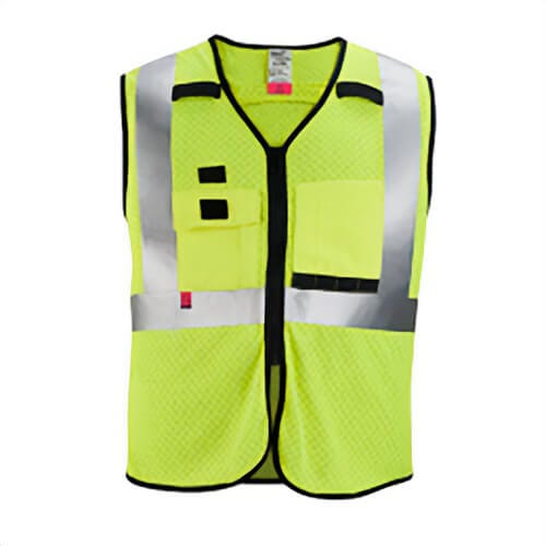 Milwaukee® 48-73-2244 Class 2 Hi-Viz Mesh One Pocket Safety Vest, ANSI, Yellow, 4xL/5XL