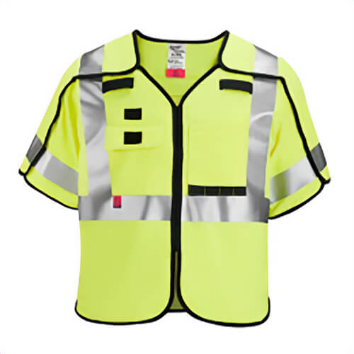 Milwaukee® 48-73-5332 Safety Vest, Yellow, Polyester, Hook and Loop Closure, 1 Pockets, L/XL