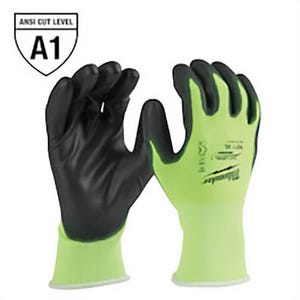 Milwaukee® 48-73-8913 Breathable Unisex Cut-Resistant Gloves, XL, Polyurethane, Elastic Knit Cuff, Resists: Abrasion, Cut, Puncture and Tear