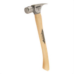 Milwaukee® FH10C Stiletto® Heavy Duty Finishing Hammer, 14-1/2 in OAL, Smooth Face Surface, 10 oz Titanium Head, Straight Claw