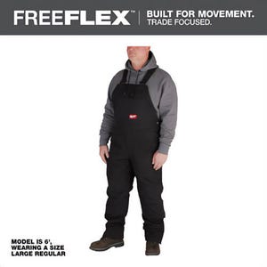 Milwaukee® 262B-XLT FreeFlex™ Insulated Bib Overalls with 8 Pockets, Wind and Water Resistant, 32 in L Inseam, Black, XL