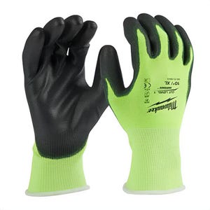 Milwaukee® 48-73-8913B Hi-Viz Cut Level 1 Polyurethane Dipped Gloves, 12 pk, XL