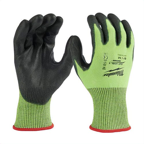 Milwaukee® 48-73-8954B Hi-Viz Cut Level 5 Polyurethane Dipped Gloves, 12 pk, 2XL