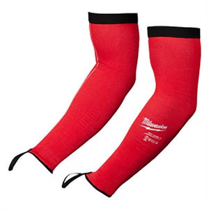 Milwaukee® 48-73-9031 Cut Level 3 Protective Sleeves, Secure Tapered Fit, Light and Breathable, 18 in, Red, 1 pk