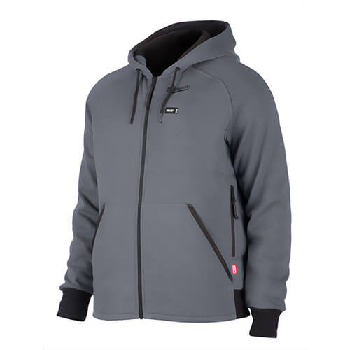 Milwaukee® 306G-213X M12™ Heated Hoodie with M12™ Battery, Charger and Battery Holder, 53% Cotton/47% Polyester, Gray, 3XL