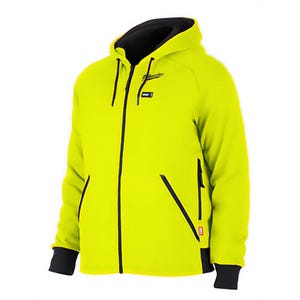 Milwaukee® 306HV-20XL M12™ Heated Hoodie with M12™ Battery Holder, 53% Cotton/47% Polyester, Washer and Dryer Safe, Hi-Viz, XL
