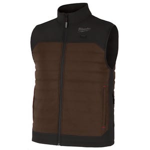 Milwaukee® M300N-21XL M12™ Heated Axis™ Vest with M12™ Battery, Charger and Battery Holder, Wind and Water Resistant, Brown, XL