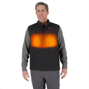 Milwaukee® M300B-20XL M12™ Heated Axis™ Vest with M12™ Battery Holder, Wind and Water Resistant, Men's, Black, XL