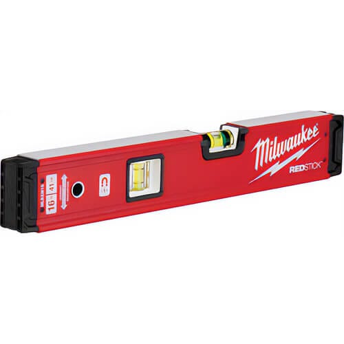 Milwaukee® MLBXM16 Redstick™ Magnetic Box Level, 16 in L, 3 Vials, Aluminum, (2) Level/(3) Plumb Vial Position