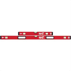 Milwaukee® MLBXSM48 Redstick™ Magnetic Box Level Set, 24 in, 48 in L, 3 Vials, Aluminum, (1) Level/(2) Plumb Vial Position