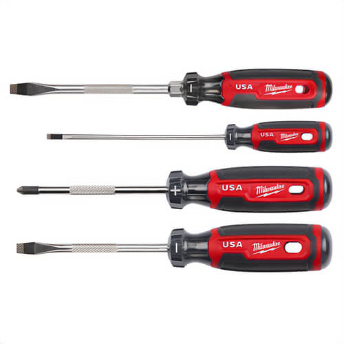Milwaukee® MT200-4 Screwdriver Sets, 4 pc, 4, 6 in Shank Length, Steel/Acetate, Chrome