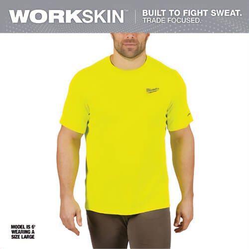 Milwaukee® 414HVS WorkSkin™ Lightweight Performance Shirt Short Sleeve, Hi-Viz, S