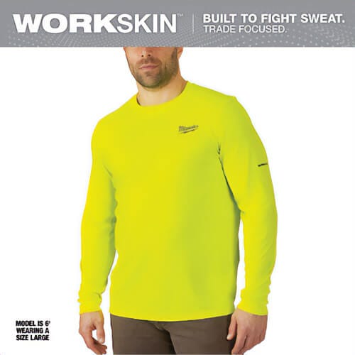 Milwaukee® 415HVL WorkSkin™ Lightweight Performance Shirt Long Sleeve, Hi-Viz, L