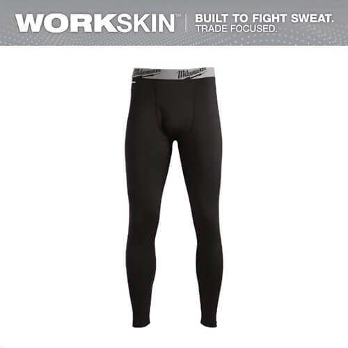 Milwaukee® 441B-XL WorkSkin™ Baselayer Pants, Fitted Design, Custom Sweat Wicking Fabric, Odor Fighting Fabric, Black, XL