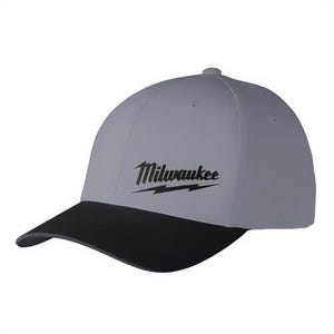 Milwaukee® 507DGLXL WorkSkin™ Performance Fitted Hat, Curved Visor, Sun Protection, Lightweight and Breathable, Dark Gray, L/XL