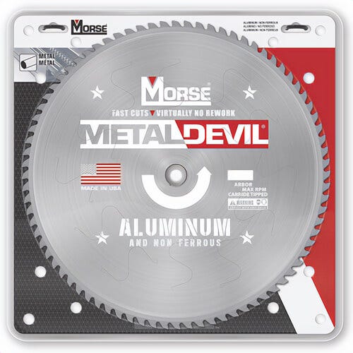 M.K. Morse® CSM1280FNFC Metal Devil Saw Blade, Carbide Tipped, 12 in Blade dia, 80 Teeth