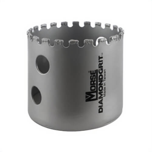 M.K. Morse® DG32C Hole Saw, Series: Diamond grit, 2 in dia, 3/4 in Cutting Depth, 3 TPI, 5/8-18 Arbor, 1/4 in dia Drill