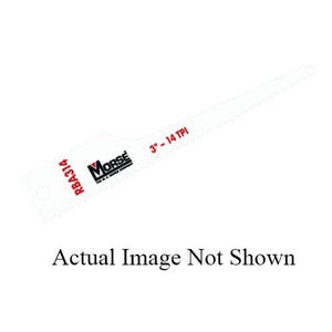 M.K. Morse® RBA418T05 Reciprocating Saw Blade, 4 in Length, 1/2 in Width, 0.025 in Thickness, 18 TPI, Straight Teeth