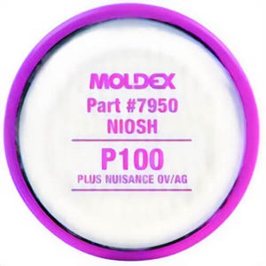 Moldex® 7950, P100 Filter Disk with Nuisance Organic, 30 ea