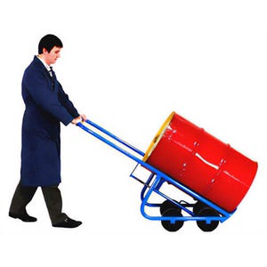 Morse® 160 4-Wheel Drum Truck to Move, Pour and Palletize Rimmed Drum, Carbon Steel, Powder Coat Finish