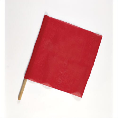Mutual 14966-79-36 Signal Traffic Warning Flag, 24 in H x 24 in W, 36 in OAL, Red, Cloth
