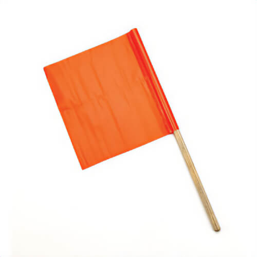 Mutual 14994-27-18 3-Ply Reinforced Standard Highway Safety Flag, 18 in H x 18 in W, 27 in OAL, Orange, Vinyl