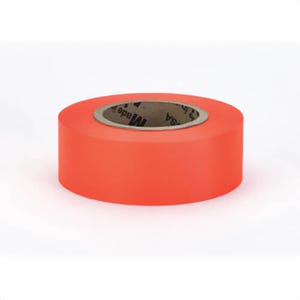 Mutual 16001-145-1875 Ultra Glo Flagging Surveyor Tape, Orange, 1-3/6 in W x 150 ft L