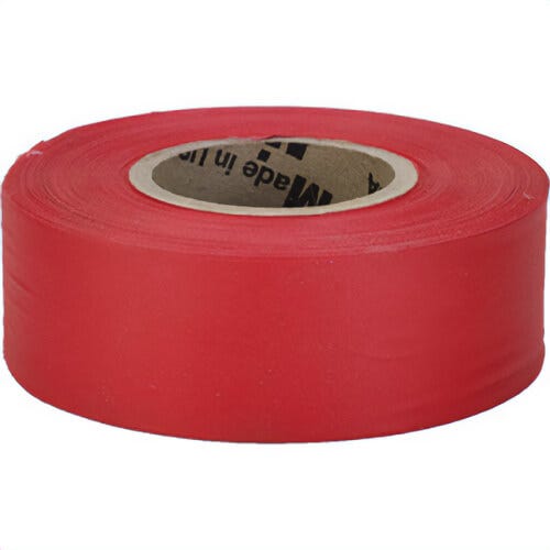 Mutual 16002-79-1875 Ultra Standard Flagging Surveyor Tape, Red, 1-3/6 in W x 300 ft L