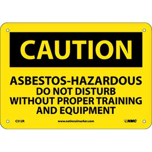 National Marker C312R Caution, Asbestos-Hazardous