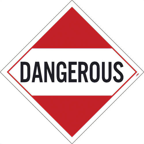 National Marker DL17UV25 Placard, DANGEROUS, 10.75 x 10.75