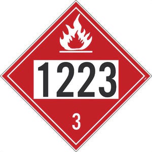 National Marker DL182P Placard, Flammable 1223 3